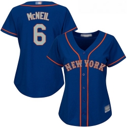 Mets #6 Jeff McNeil Blue(Grey NO.) Alternate Women's Stitched Baseball Jersey