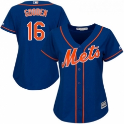 Womens Majestic New York Mets 16 Dwight Gooden Authentic Royal Blue Alternate Home Cool Base MLB Jersey