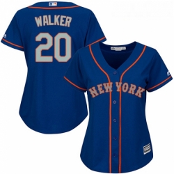 Womens Majestic New York Mets 20 Neil Walker Authentic Royal Blue Alternate Road Cool Base MLB Jersey