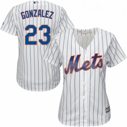 Womens Majestic New York Mets 23 Adrian Gonzalez Replica White Home Cool Base MLB Jersey 