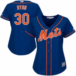 Womens Majestic New York Mets 30 Nolan Ryan Authentic Royal Blue Alternate Home Cool Base MLB Jersey