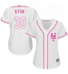 Womens Majestic New York Mets 30 Nolan Ryan Replica White Fashion Cool Base MLB Jersey