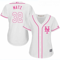 Womens Majestic New York Mets 32 Steven Matz Replica White Fashion Cool Base MLB Jersey