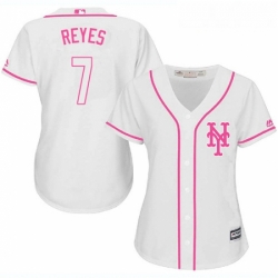 Womens Majestic New York Mets 7 Jose Reyes Authentic White Fashion Cool Base MLB Jersey