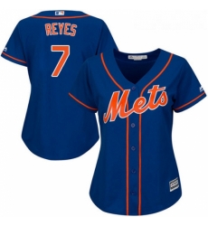 Womens Majestic New York Mets 7 Jose Reyes Replica Royal Blue Alternate Home Cool Base MLB Jersey