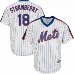 Youth Majestic New York Mets 18 Darryl Strawberry Replica White Alternate Cool Base MLB Jersey