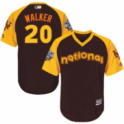 Youth Majestic New York Mets 20 Neil Walker Authentic Brown 2016 All Star National League BP Cool Base MLB Jersey