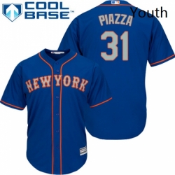 Youth Majestic New York Mets 31 Mike Piazza Replica Royal Blue Alternate Road Cool Base MLB Jersey