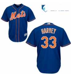 Youth Majestic New York Mets 33 Matt Harvey Replica Royal Blue Alternate Home Cool Base MLB Jersey