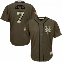 Youth Majestic New York Mets 7 Jose Reyes Replica Green Salute to Service MLB Jersey