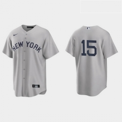 Men New York Yankees 15 Thurman Munson Men Nike Gray 2021 Field of Dreams Game MLB Jersey