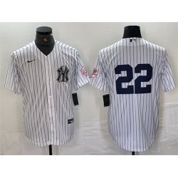 Men New York Yankees 22 Juan Soto White Cool Base Stitched Baseball Jersey 2