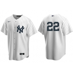 Men New York Yankees 22 Juan Soto White Cool Base Stitched Baseball Jersey No Name