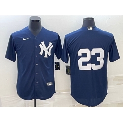 Men New York Yankees 23 Don Mattingly Navy Cool Base Stitched Baseball Jersey