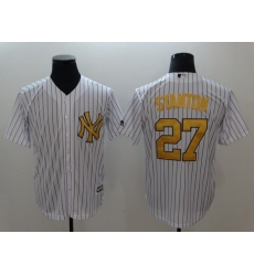 Men New York Yankees 27 Stanton White yellow Game 2021 MLB Jersey