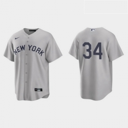 Men New York Yankees 34 Justin Wilson Men Nike Gray 2021 Field of Dreams Game MLB Jersey