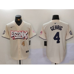 Men New York Yankees 4  Lou Gehrig The Bronx Graffiti V2 Vapor Limited Stitched Baseball Jersey