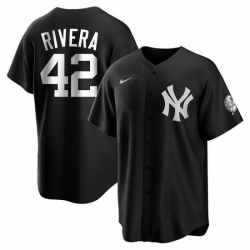 Men New York Yankees 42 Mariano Rivera Black Cool Base Stitched Jersey