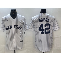 Men New York Yankees 42 Mariano Rivera White Cool Base Stitched Baseball Jersey