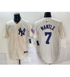 Men New York Yankees  7 Mickey Mantle Cream 2026 Field of Dreams Stadium Stitched Baseball Jersey