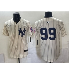 Men New York Yankees  99 Aaron Judge Cream 2026 Field of Dreams Stadium Stitched Baseball Jersey