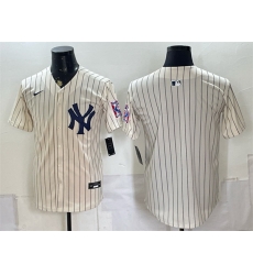 Men New York Yankees Blank Cream 2026 Field of Dreams Stadium Stitched Baseball Jersey