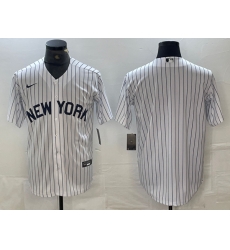 Men New York Yankees Blank White Cool Base Stitched Baseball Jersey