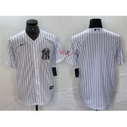 Men New York Yankees Blank White Cool Base Stitched Baseball Jersey