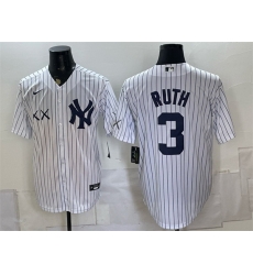 Men New York Yankees x KAWS 3 Babe Ruth White Stadium Stitched Baseball Jersey Men New York Yankees x KAWS 3 Babe Ruth White Stadium Stitched Baseball Jersey