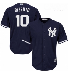 Mens Majestic New York Yankees 10 Phil Rizzuto Replica Navy Blue Alternate MLB Jersey