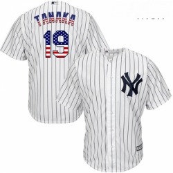 Mens Majestic New York Yankees 19 Masahiro Tanaka Replica White USA Flag Fashion MLB Jersey