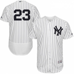 Mens Majestic New York Yankees 23 Don Mattingly White Home Flex Base Authentic Collection MLB Jersey