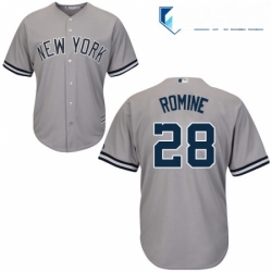 Mens Majestic New York Yankees 28 Austin Romine Replica Grey Road MLB Jersey