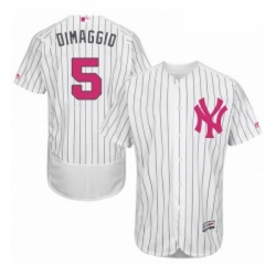 Mens Majestic New York Yankees 5 Joe DiMaggio Authentic White 2016 Mothers Day Fashion Flex Base MLB Jersey