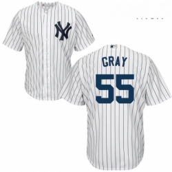 Mens Majestic New York Yankees 55 Sonny Gray Replica White Home MLB Jersey 