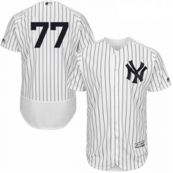 Mens Majestic New York Yankees 77 Clint Frazier White Home Flex Base Authentic Collection MLB Jersey