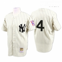 Mens Mitchell and Ness New York Yankees 4 Lou Gehrig Authentic White Throwback MLB Jersey