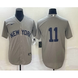 Men's New York Yankees #11 Anthony Volpe 2021 Grey Field of Dreams Cool Base Stitched Baseball Jersey