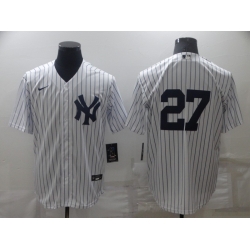 Men's New York Yankees #27 Giancarlo Stanton White No Name Stitched MLB Nike Cool Base Jersey