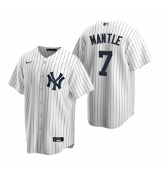 Mens Nike New York Yankees 7 Mickey Mantle White Home Stitched Baseball Jerse