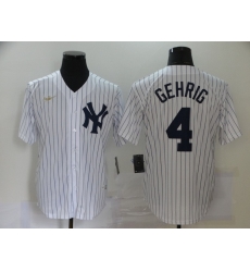 Yankees 4 Lou Gehrig White Nike 2020 Cool Base Jersey