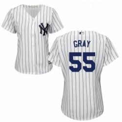 Womens Majestic New York Yankees 55 Sonny Gray Replica White Home MLB Jersey 