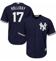 Youth Majestic New York Yankees 17 Matt Holliday Replica Navy Blue Alternate MLB Jersey