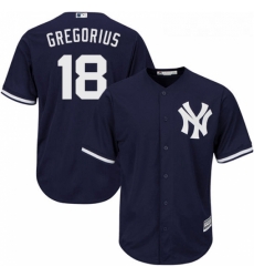 Youth Majestic New York Yankees 18 Didi Gregorius Authentic Navy Blue Alternate MLB Jersey