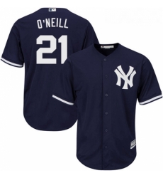 Youth Majestic New York Yankees 21 Paul ONeill Authentic Navy Blue Alternate MLB Jersey