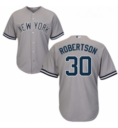 Youth Majestic New York Yankees 30 David Robertson Authentic Grey Road MLB Jersey 