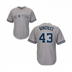 Youth New York Yankees 43 Gio Gonzalez Authentic Grey Road Baseball Jersey 