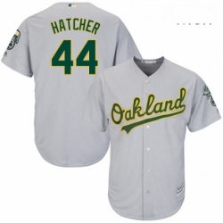 Mens Majestic Oakland Athletics 44 Chris Hatcher Replica Grey Road Cool Base MLB Jersey 