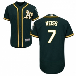 Mens Majestic Oakland Athletics 7 Walt Weiss Green Alternate Flex Base Authentic Collection MLB Jersey