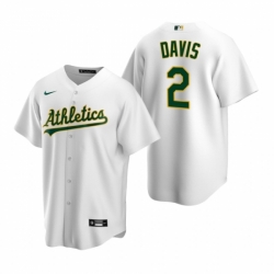 Mens Nike Oakland Athletics 2 Khris Davis White Home Stitched Baseball Jersey